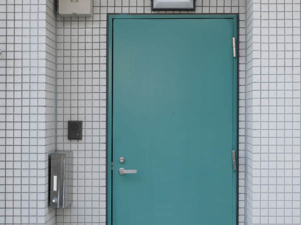 Порошковая покраска в бирюзовый цвет для входной металлической двери